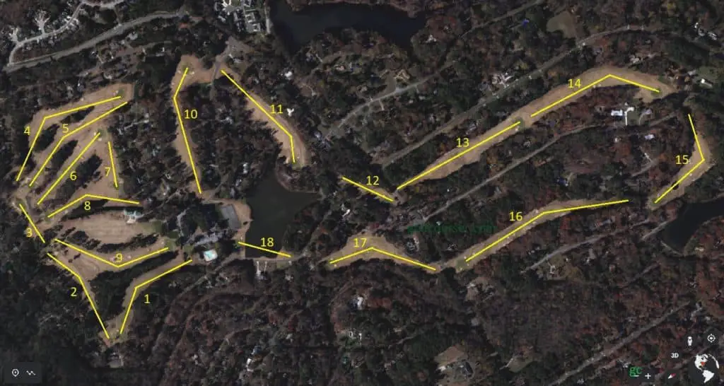 Umstead Pines Golf Course Layout In Durham NC