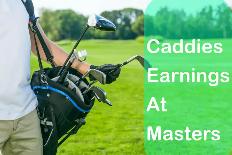 caddie's hand in a black leather glove pulls a golf club out of a bag. Bag full of golf clubs, iron, wedge, wood, drivers. Course of Turf Grass Background.