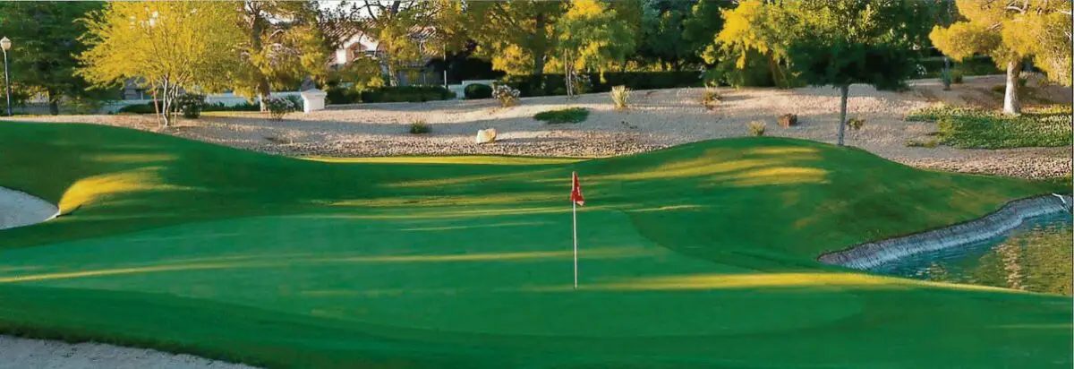 view of the greens at the Spanish Trail Country Club