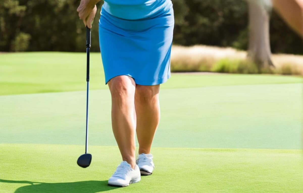 senior woman playing golf